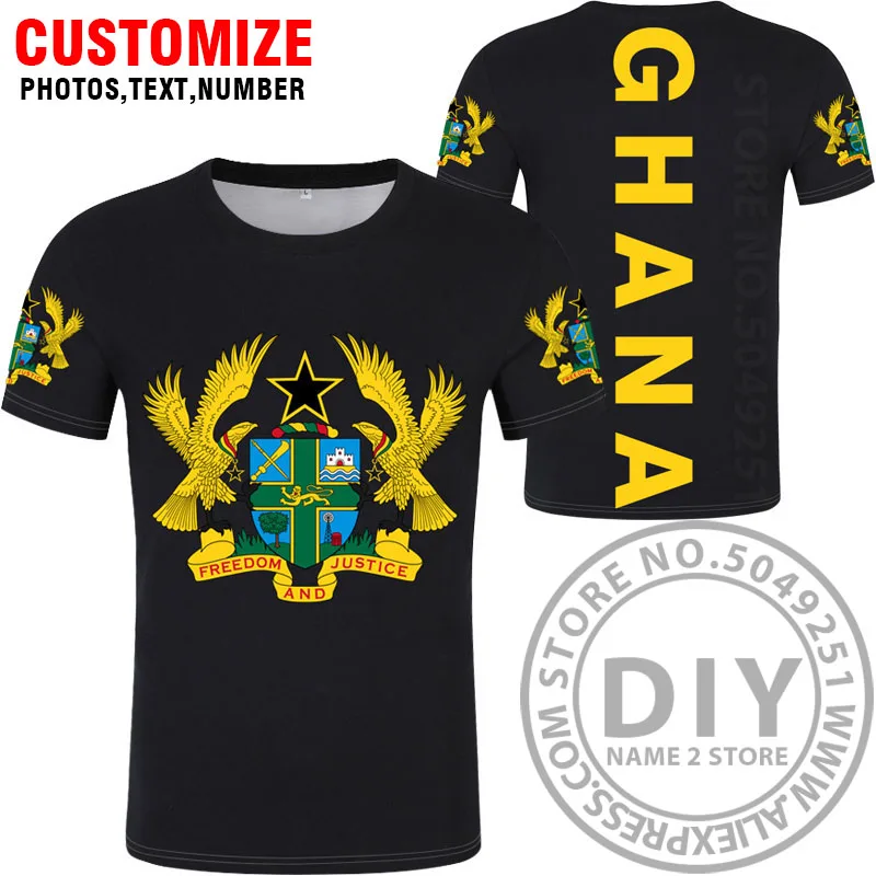 Гана футболка собственными руками Сделай Сам изготовление под заказ имя номер gha футболка нации gh страна РЕСПУБЛИКА колледж печати фото текст одежда с логотипом - Цвет: Style 8