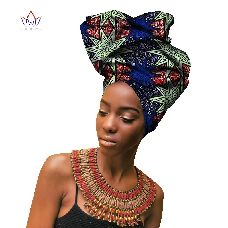Модные африканские головные уборы для женский платок на голову для леди высокое качество хлопок женские головные уборы аксессуары WYB141 - Цвет: 37