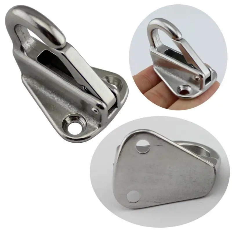

5 Pcs Spring Locked Fender Hook Hanging Ring Type Stainless Steel 316 Snap Fending Hook Attach Rope Boat Sail Tug Ship