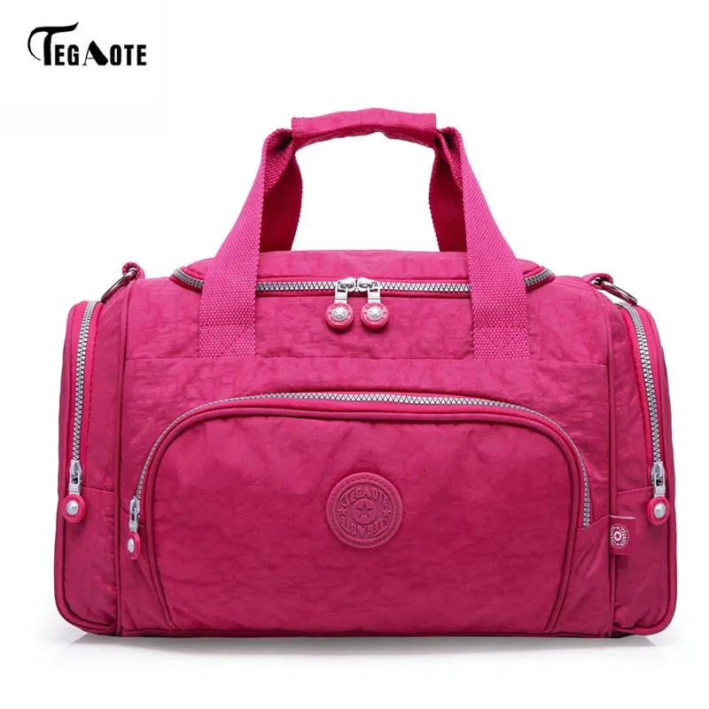 TEGAOTE, женские сумки, Wonens, дорожная сумка, известный бренд, Bolsas Feminia, нейлоновый багаж, дорожная сумка для путешествий, женская сумка на плечо, Повседневная Сумка-тоут - Цвет: Бургундия