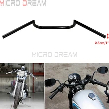 Черный 1 ''/25 мм мотоцикл Clubman Руль Кафе Racer 4" подъемная ручка для Harley Dyna Softail Touring Bobber Chopper
