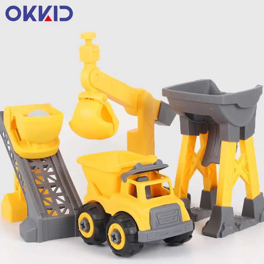 

Engineering Transport Car Construction Scene Set Disassembly Assembly Kids Vehicle Wheels Toys Children Gift Boys Educational