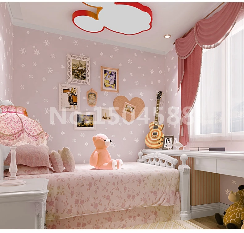 Романтические 3D флуоресцентные снежинки обои для детской комнаты мальчики девочки спальня потолок настенный Декор нетканые обои рулон бумаги