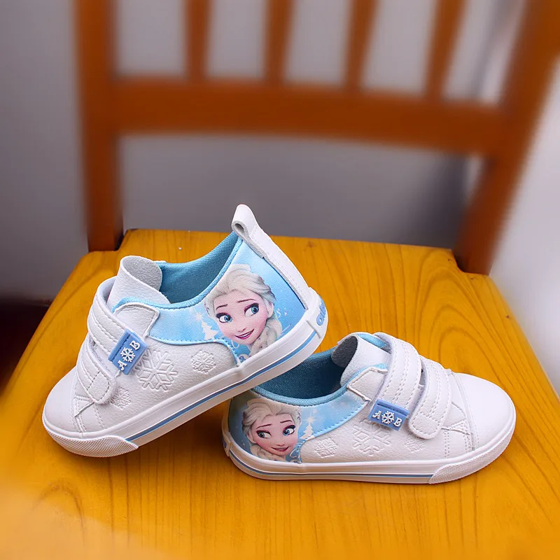 Новинка; повседневная спортивная обувь для девочек с изображением принцессы Эльзы и Анны; повседневная обувь из микрофибры для девочек