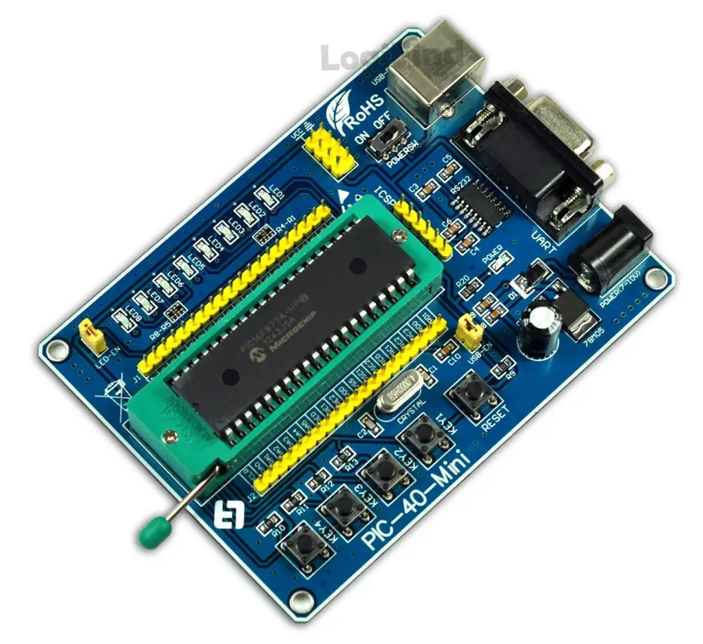 Макетная плата PIC/обучающая доска PIC/PIC-40-MINI с чипом PIC18F4550 USB development | Компьютеры и