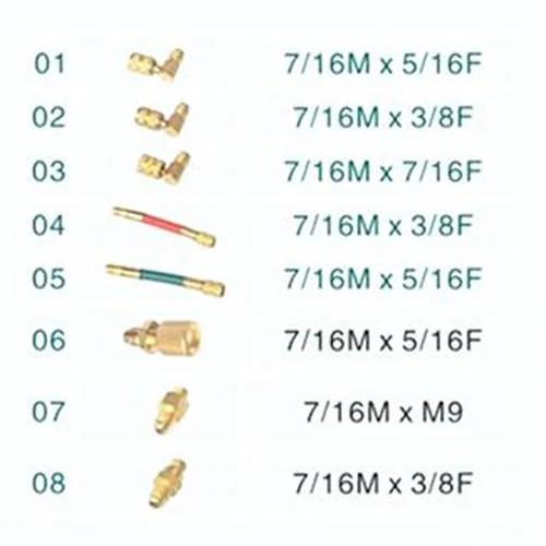 8 шт. крепкий уплотнительный автомобильный Кондиционер Холодильный инструмент для R134A R12 Соединительный адаптер комплект шлангов многоцелевой