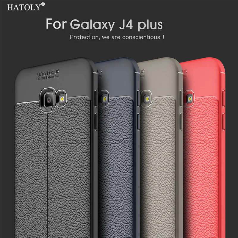 Чехол для Samsung Galaxy J4 Plus Capas силиконовый кожаный чехол Prime /J4 бампер