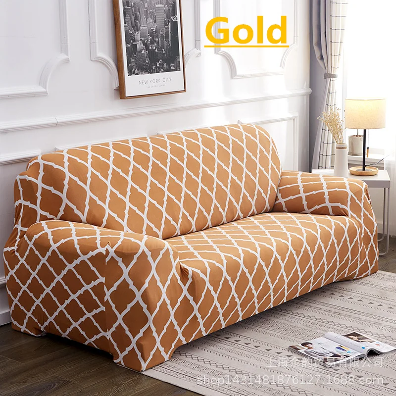 Эластичный универсальный чехол для дивана, кресло для дивана, защитная подушка, противоскользящая растягивающаяся накидка для дивана, чехол для домашней мебели(6 цветов - Цвет: Gold