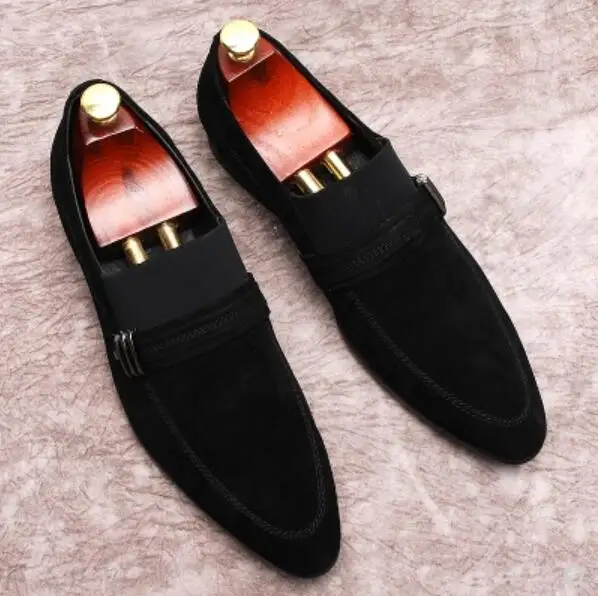 Suede Leather mens wedding flats shoes 