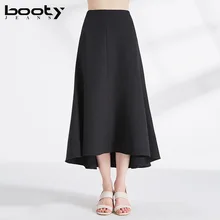 Детские джинсы Осень новинка года Европа Стиль Для женщин высокого класса нерегулярные юбка черный Империя универсальные ботильоны Длина юбки