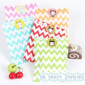 

Free Shipping 500pcs Colorful Chevron Treat Craft Bags 5 x7" Food Safe Candy Favor Paper Bags for Wedding Birthday Baby Shower