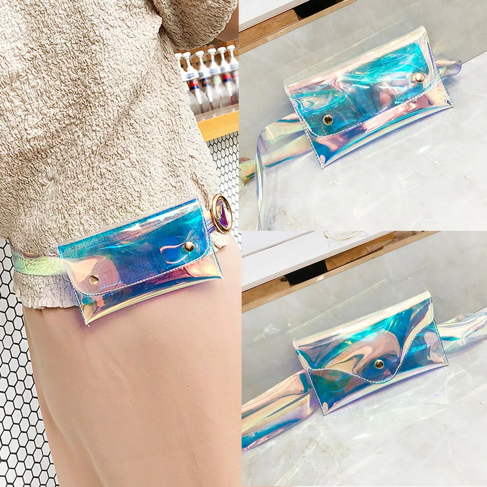 

Waist Pack Transparent Laser Jelly Pack Waterproof Chest Bag PVC Material Portable Waist Bag