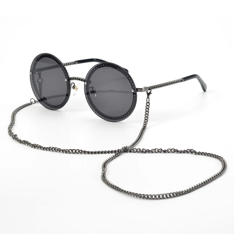 Модные женские туфли без оправы Sunglasse 2018 Роскошные Брендовая Дизайнерская обувь круглые солнцезащитные очки Óculos де золь с оригинальная