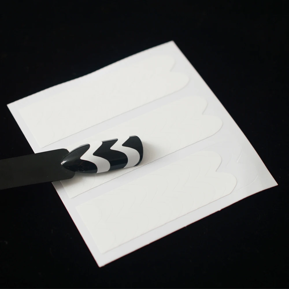 6 шт./партия руководство белые линии наклейки французские Советы DIY трафарет дизайн ногтей наклейки сердце волна 3D Маникюр Шаблон инструменты JI359