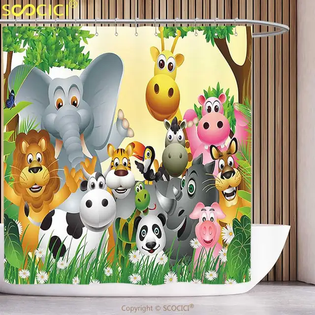 Toko Online Keren Shower Curtain Anak Decor Lucu Hewan Hutan