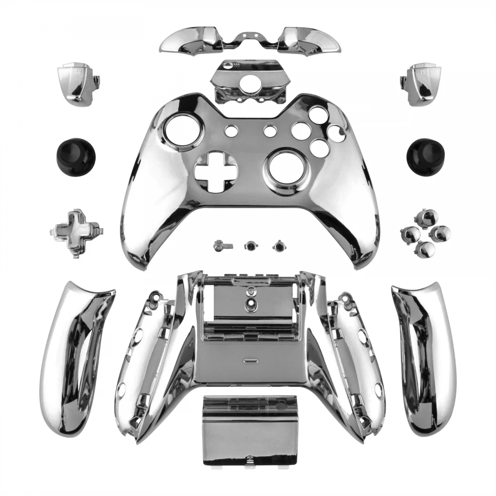 Chrome Silver Full Housing Shell Mod Parts for Xbox One Controller W/3.5mm Jackin Cases from