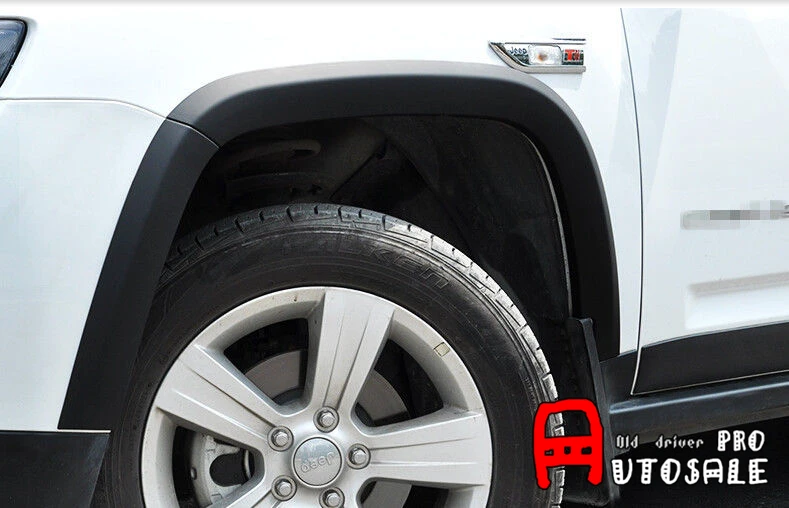 Для Jeep Compass 2011-2015 черные вспышки для крыльев колесная арка удлинительные