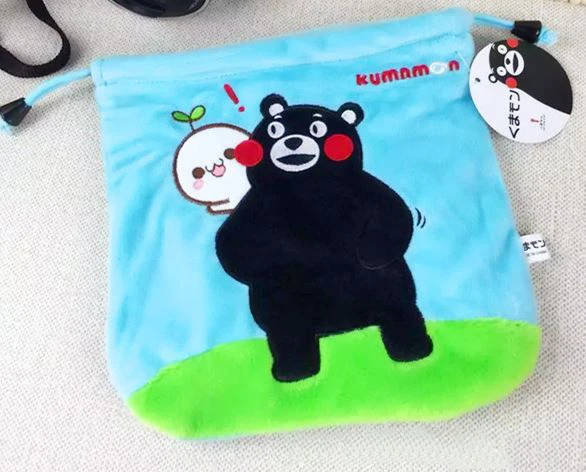 1 шт. прекрасный аниме; Кумамон сумка на шнурке медведь kumamoto плюшевая Монета Сумка плюшевый Кошелек для девочек подарок - Цвет: Синий