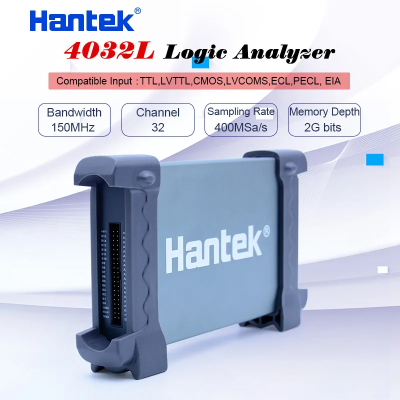 Hantek 4032L PC USB логический анализатор 2 Гбит Глубина памяти 150 МГц полоса пропускания 32 канала Осциллограф США/ЕС разъем