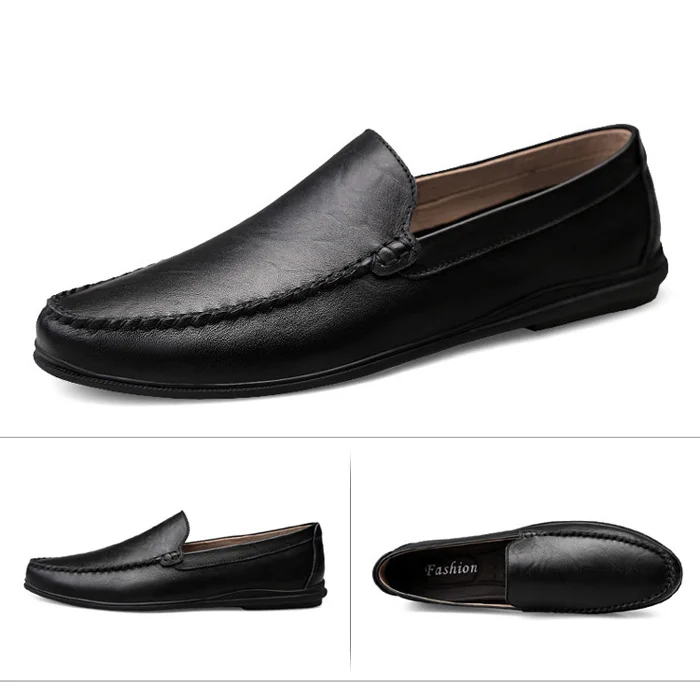 Для Мужчин's Мокасины Летние кожаные мужские туфли полукеды мужские лодка обуви плоские легкие кожаные туфли дышащая
