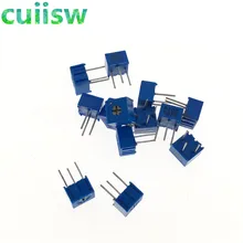 13 значений 3362P комплект потенциометров 3362 многоповоротная Обрезка Высокоточный Потенциометр 3362 Вт переменные резисторы 100R-1M