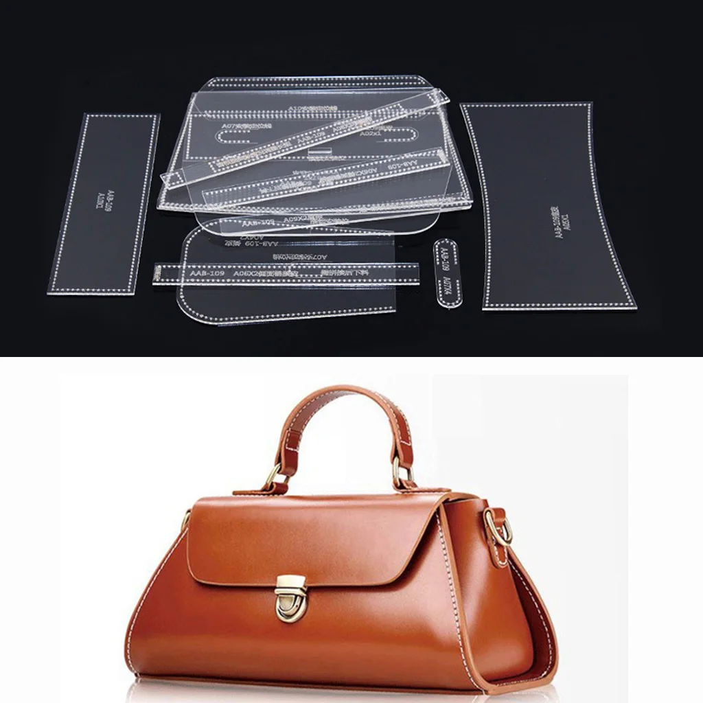 11pcs/Set Transparent Acrylic Leather Handbag Shoulder Bag Template Stencils DIY Leathercraft