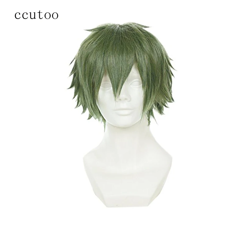 

ccutoo 12" Aoharu x Machinegun Nagamasa Midori Green Short Fluffy Layered Synthetic Hair Cosplay Wig Heat Resistance Fiber