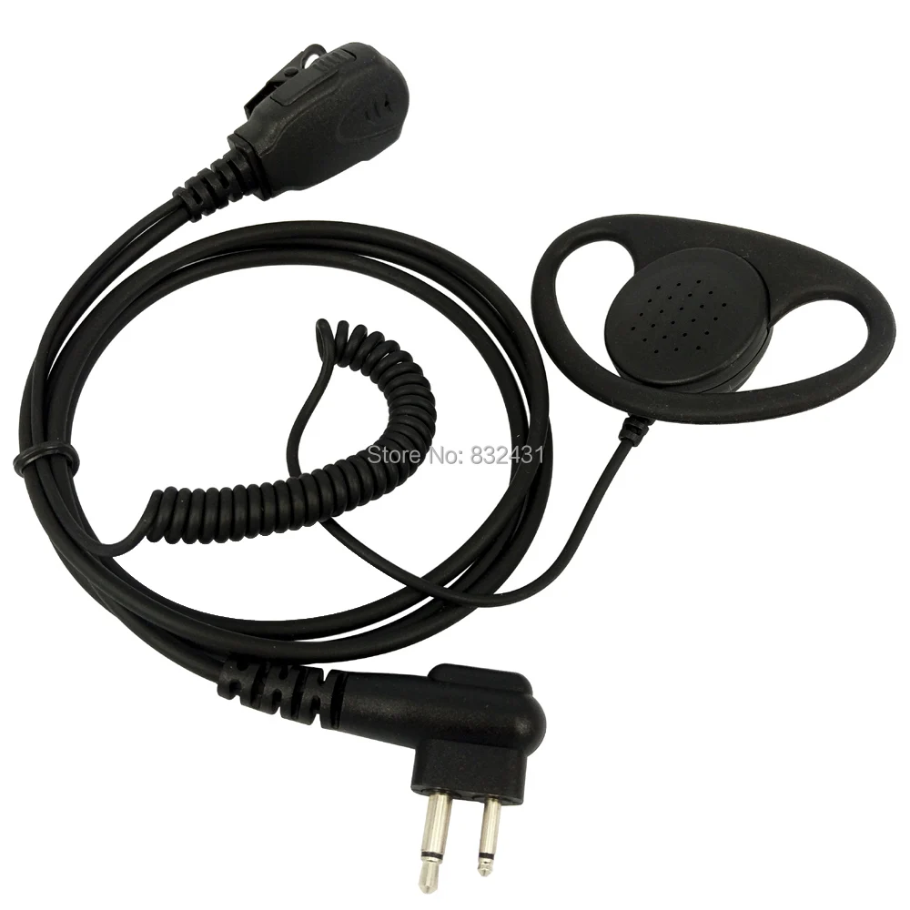 2 Pin D Shape Earpiece Headset Mic for Motorola GP88 3
