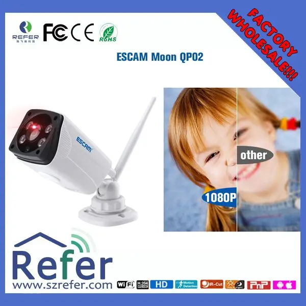 Escam qp02 HD 1080 P панорамирования/наклона Камера CCTV 2mp Wi Fi Поддержка 64 ГБ карты
