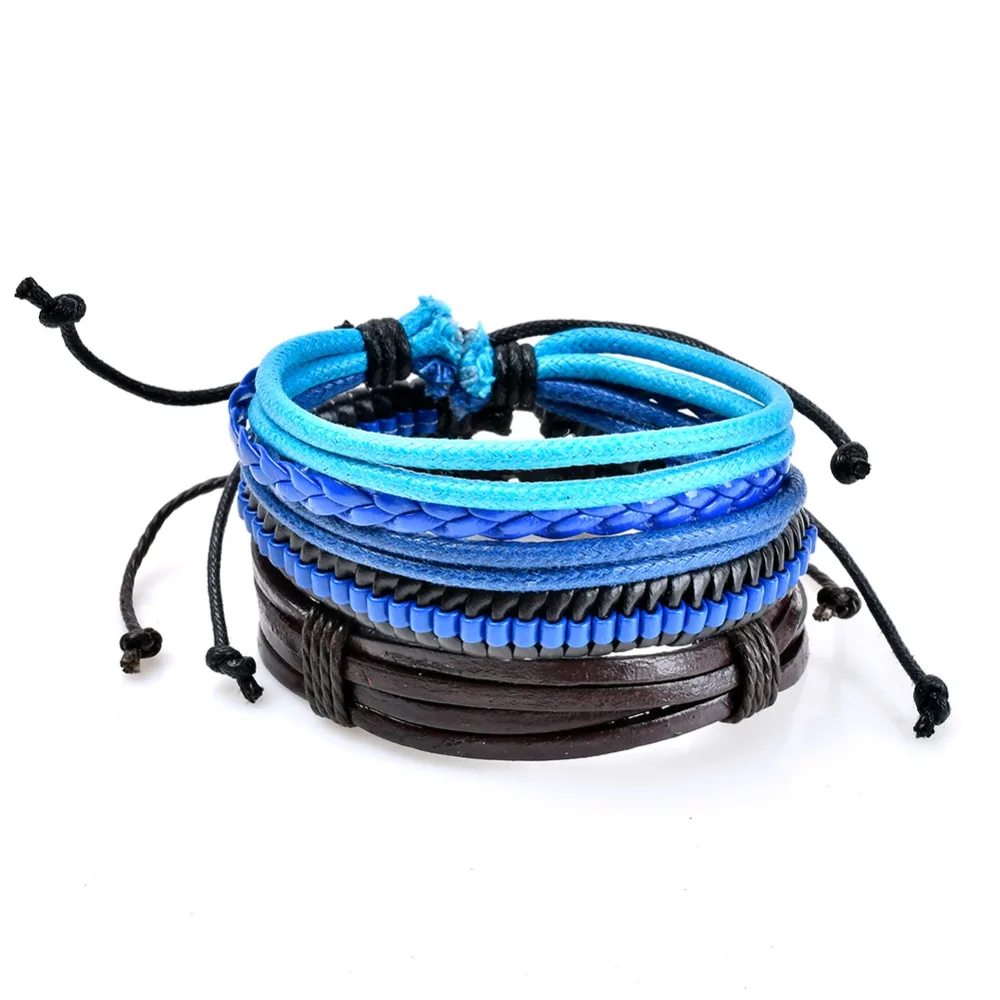 Multi layer Handmade Braided Bracelet Pu Leather Wrap Bracelets