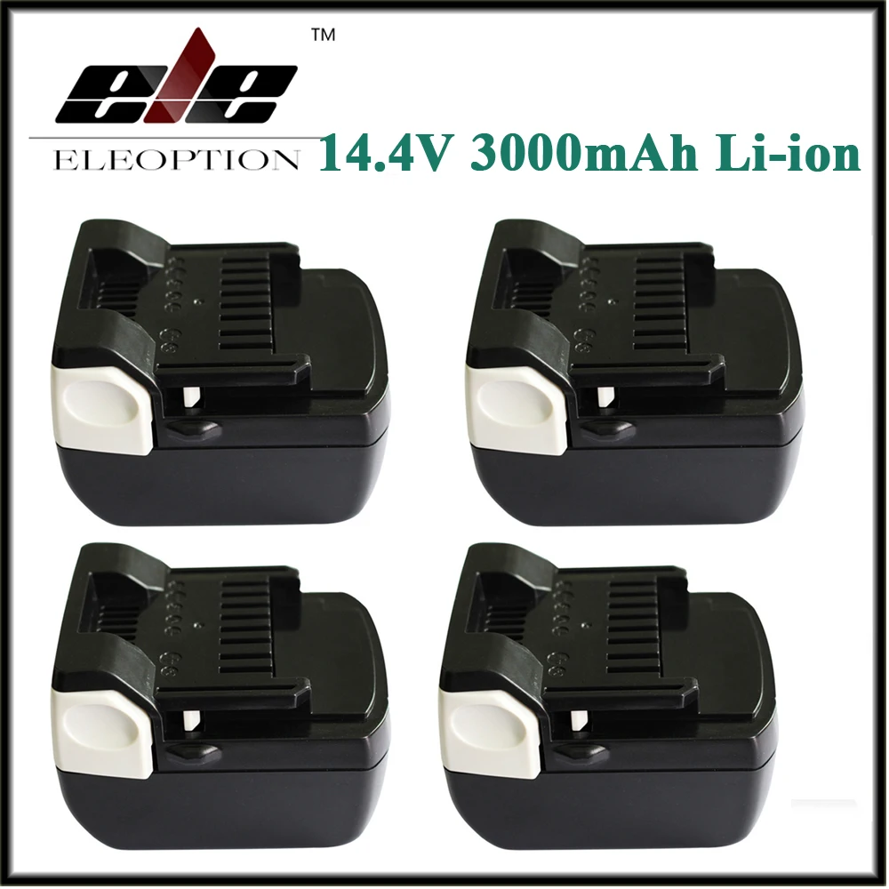 

Wholesale 4 PCS Eleoption 3000mAh 3.0Ah 14.4V Li-ion Battery For Hitachi DH 14DSL,329083, 329877, 329901, BSL1415, BSL1430