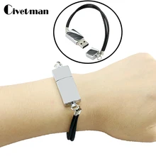 USB 2.0 lecteur Flash métal Bracelet Bracelet Bracelet clé USB 8GB 16GB 32GB 64GB 128GB 256G stylo pilote créatif U disque USB clé USB
