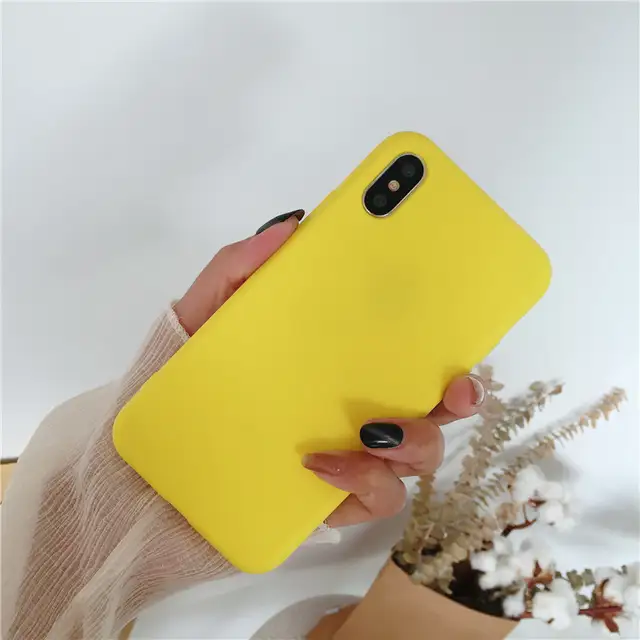 Yellow Color Tpu Rubber Silicon Case For Iphone X Xs Max Xr Matte