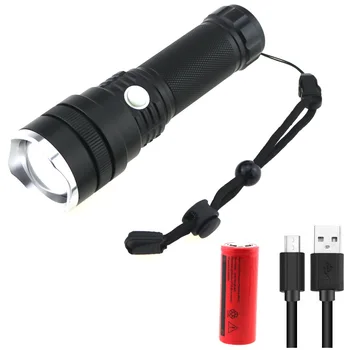 

Zoomable Portable Handheld Flashlights Torches XH-P50 LED 3 Modes USB Rechargeable 26650 Battery Flashlight
