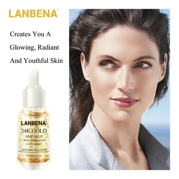 

Skin Care 24K Gold Ampoule Serum Collagen Anti-Aging Lighten Spots Moisturizing Whitening Firming