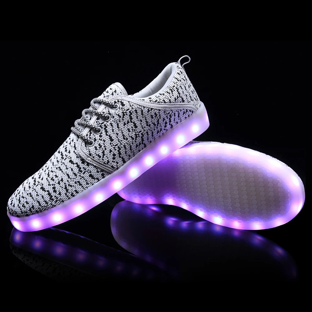 

Sycatree Men Women Casual Shoes USB Charger Led Light Shoes Unisex Sport Shoes for Men Sneakers Lace Up Nightclub Shoes