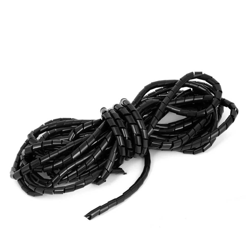 

UXCELL 10mm Outside Diameter 10m Length Spiral Cord Cable Wire Tidy Wrap Hide Banding Organizer Management Black