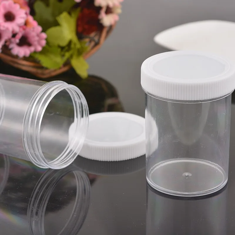 Hoomall 1PC 120ml White Cover Supplies Widemouth Bottle Storage Transparent Jar Plastic Party Packaging Box Case | Дом и сад
