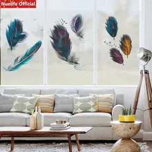 Цвет перо узор электростатического пленка «замороженное стекло» непрозрачные для ванной гостиная спальня детская комната конфиденциальности Солнцезащитная пленка