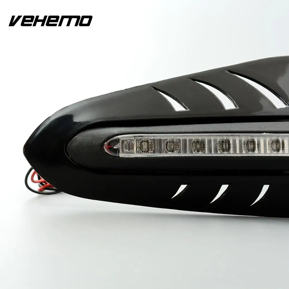 Vehemo прохладный черный мотоцикл полезные Handguard бар протектор светодиод DRL поворотов дневные подножка свет лампы