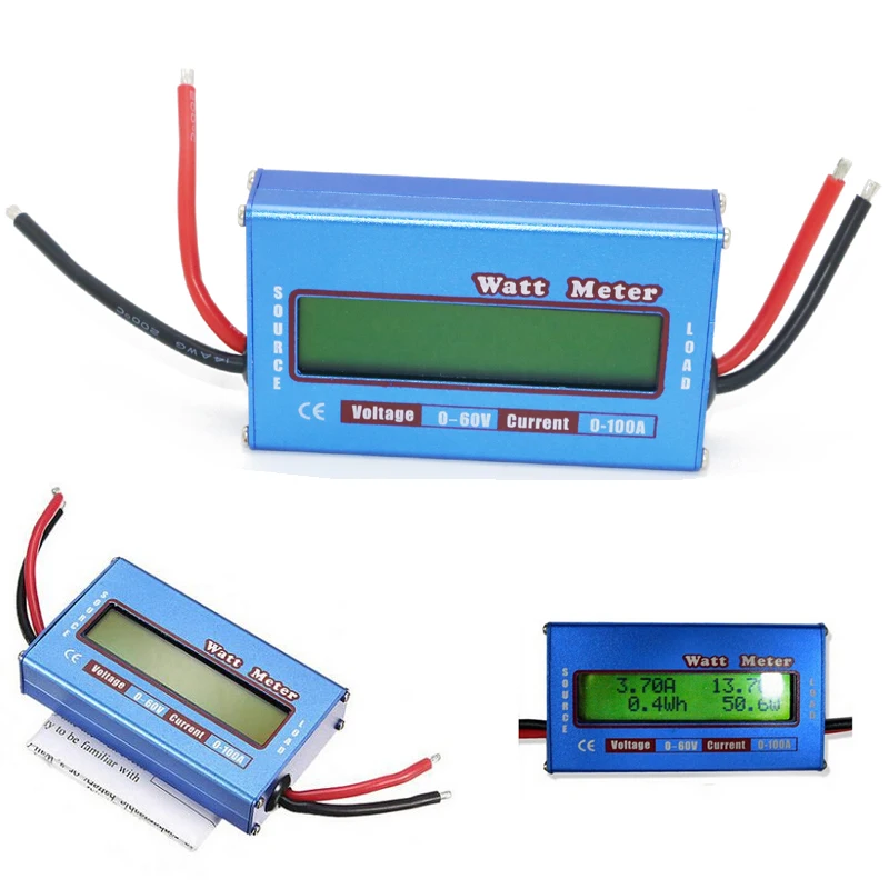 

1pcs RC Wattmeter Watt Meter Digital LCD 60V/100A DC Voltage Current Power Balancer Battery Analyze Checker Monitor
