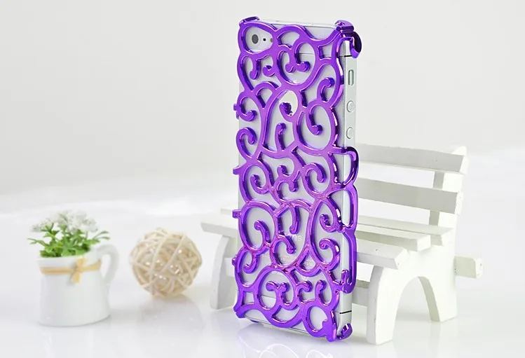 Free shipping DHL Fashion Plating Artistic Palace Flower Case Cover for iPhone 5 5G Brand New PC hard back cover hollow case |