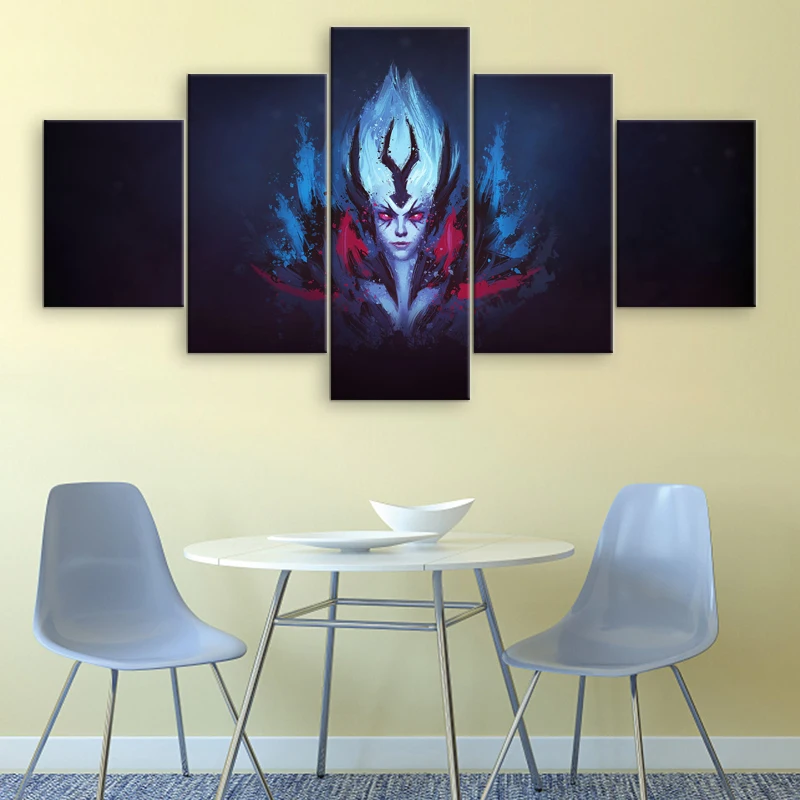  5 Pieces Wall Art Painting Queen of pain Dota 2 Canvas Printed Game Poster Home Decor For Living Ro