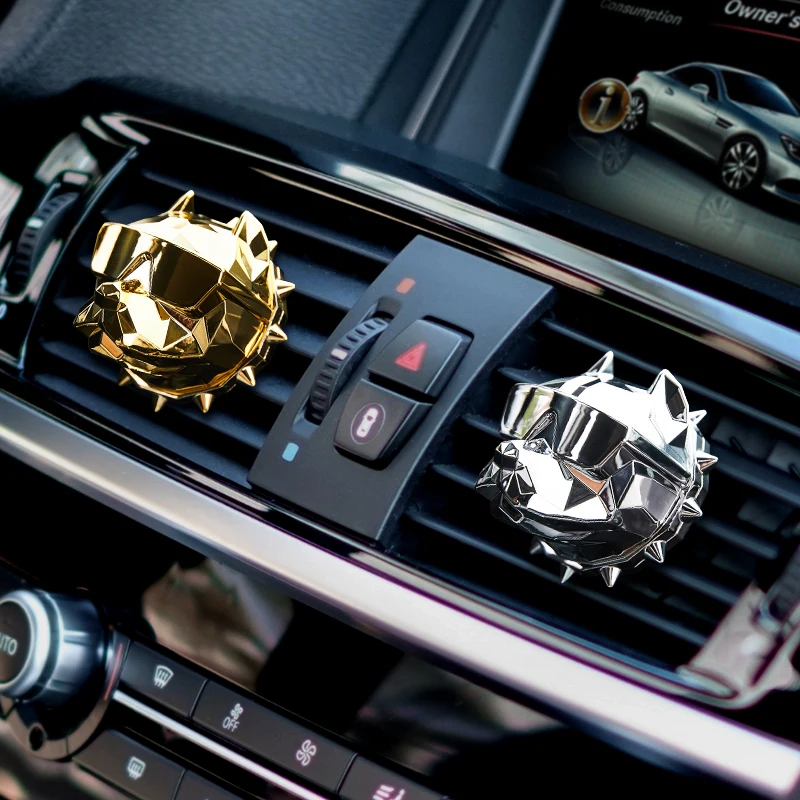 Creative Bulldog Car Perfume Fragrance Car Interior Decoration Clip Car Air Freshener Scent Parfum Voiture Bulldog Diffuser DIY