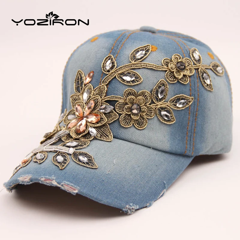 Rhinestones Felower Women Snapback Hats Caps Baseball Caps For Women Adjustable Denim Diamond Adult Hats Casquette Gorros Rhinestones Felower Women Snapback Hats Caps Baseball Caps For Women Adjustable Denim Diamond Adult Hats Casquette Gorros