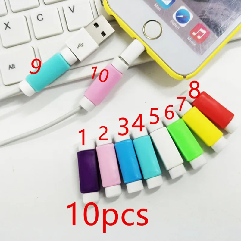 10pcs lot font b Cable b font Protector Saver USB Charging Data Line Lightning Saver Protective