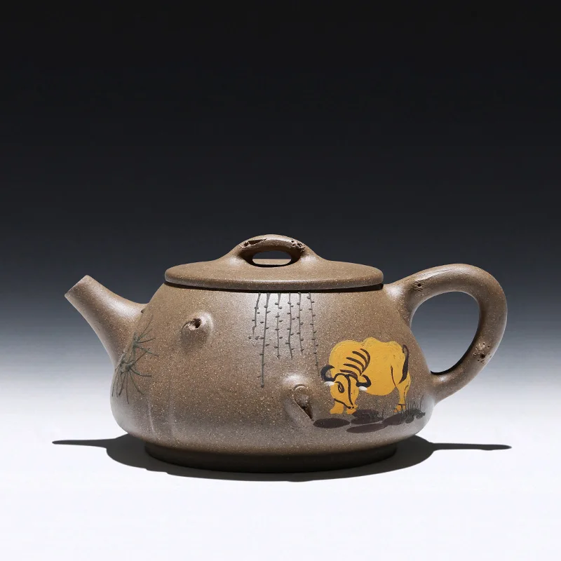 Товары высокого качества знаменитый yixing ручной росписью глиняный камень Тыква ковш рекомендуется чайник чайный набор кунг-фу подарок