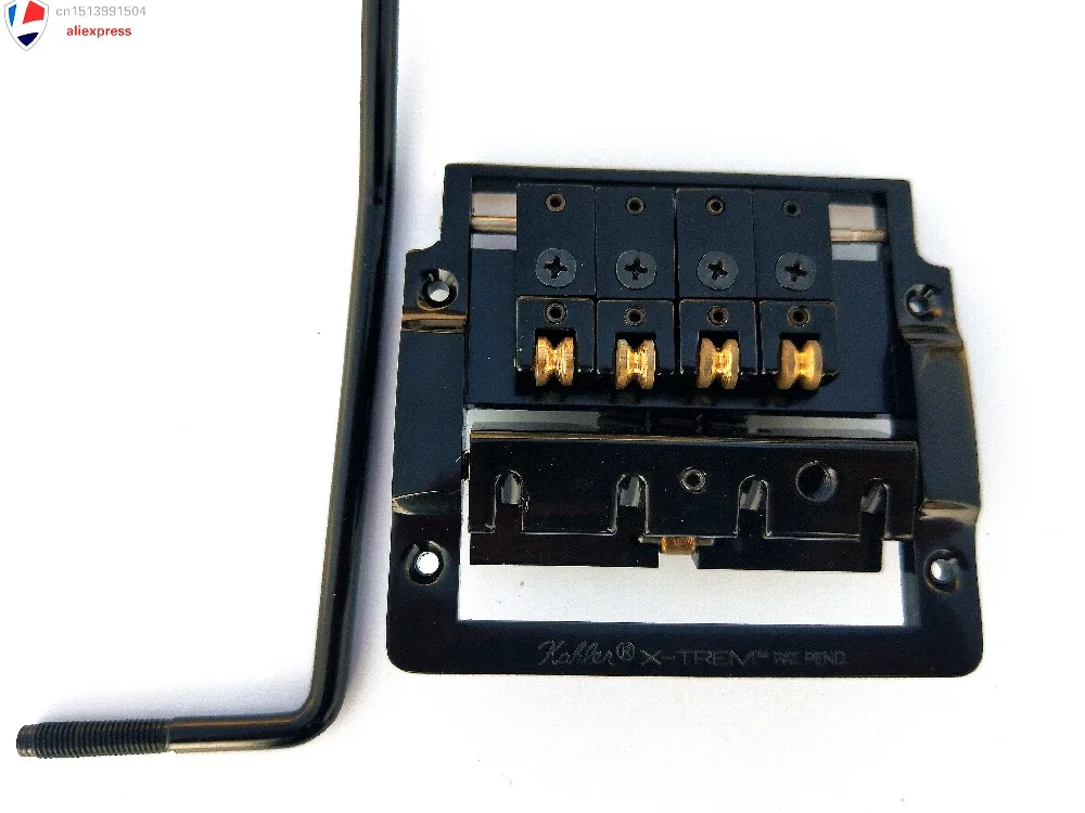 

NEW KAHLER 4410 TREMOLO BASS BRIDGE 4 STRING CHROME AND BLACK Roller Saddle With Worm involved string device