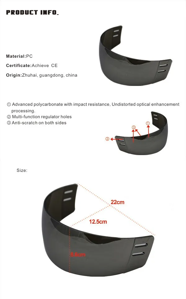 100hockey visor mirror-silver7