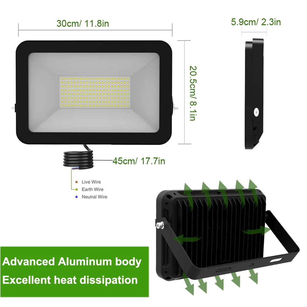 outdoor led flood light fixture heat sink